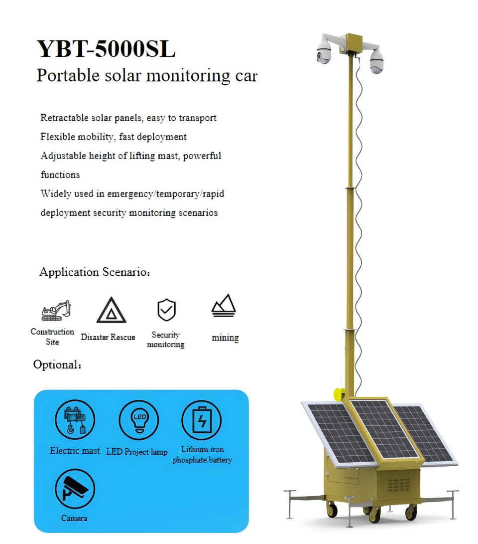 YBT-5000SL Portable Security Camera Trailer