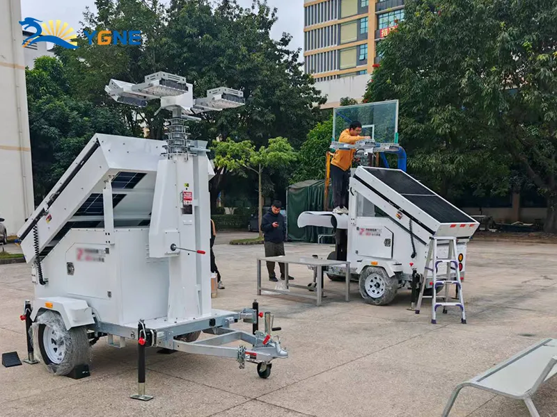 Mobile Solar Light Tower 9M\4×150W LED\4×440W solar panels\6×200AH GEL/LiFePO4