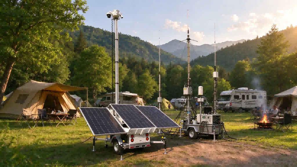 Portable Solar Lighting Towers for Outdoor Camping & Recreation