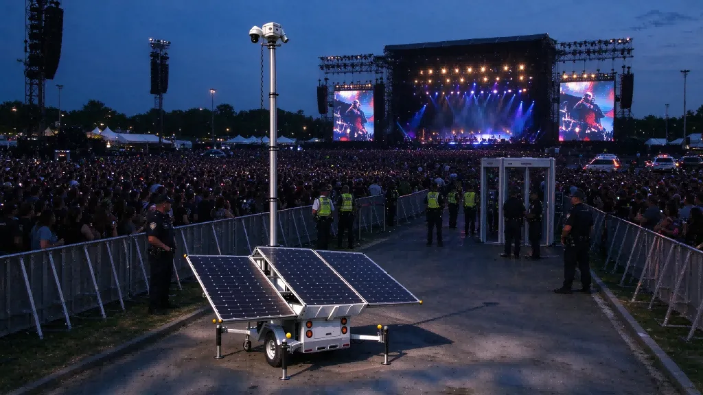 Mobile Solar Surveillance Trailers for Outdoor Music Festivals & Concerts