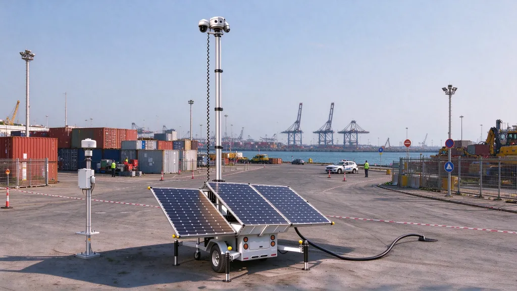 Mobile Solar Surveillance Trailers for Ports & Maritime Terminal Laydown Yards