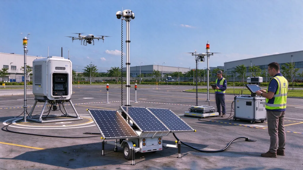 Mobile Solar Lighting Towers for Drone Nest Stations & Automated Inspection Docks