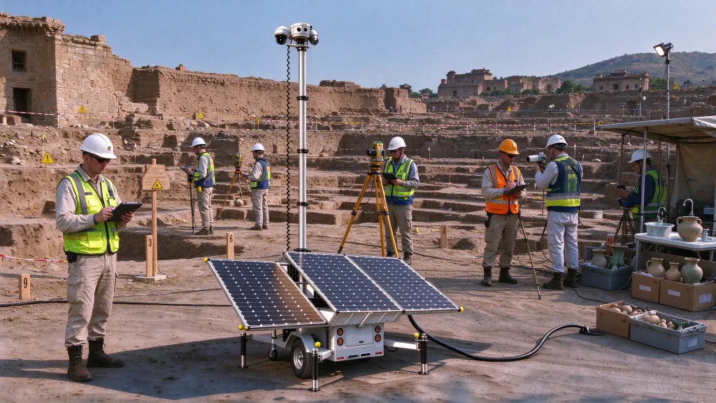Mobile Solar Trailer Energy Storage Power Systems for Cultural Heritage Protection & Archaeological Excavation Sites