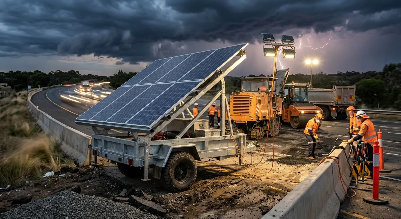 Solar Mobile Light Towers & Trailers for Road Construction & Highway Maintenance | YGNE Solar