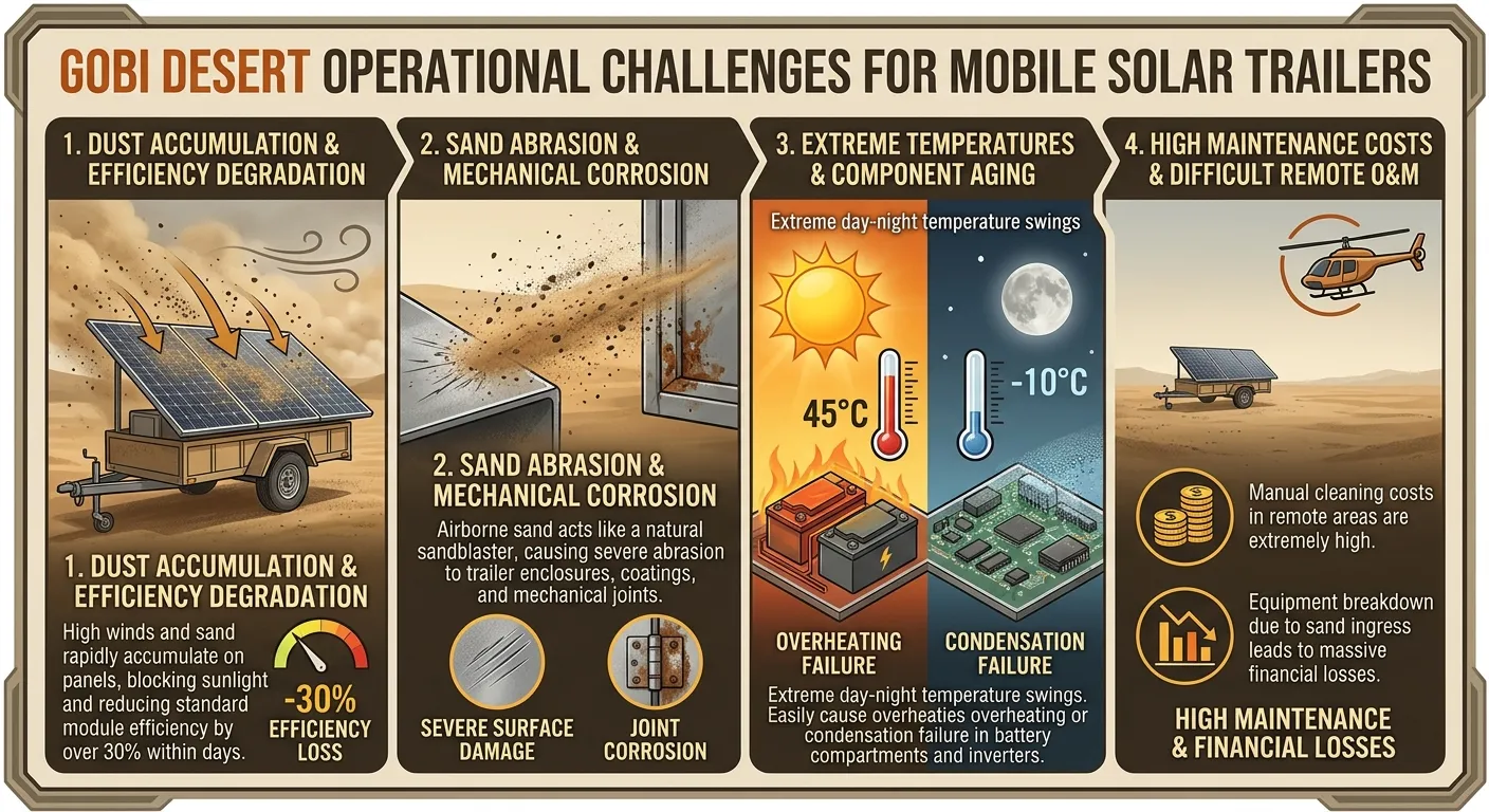 ⚠️Four Core Challenges in Gobi & High-Dust Environments