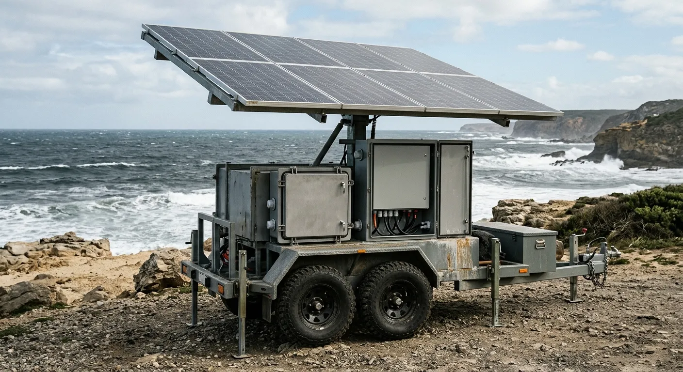 Heavy-Duty Anti-Salt Spray Mobile Solar Trailer for Coastal Environments