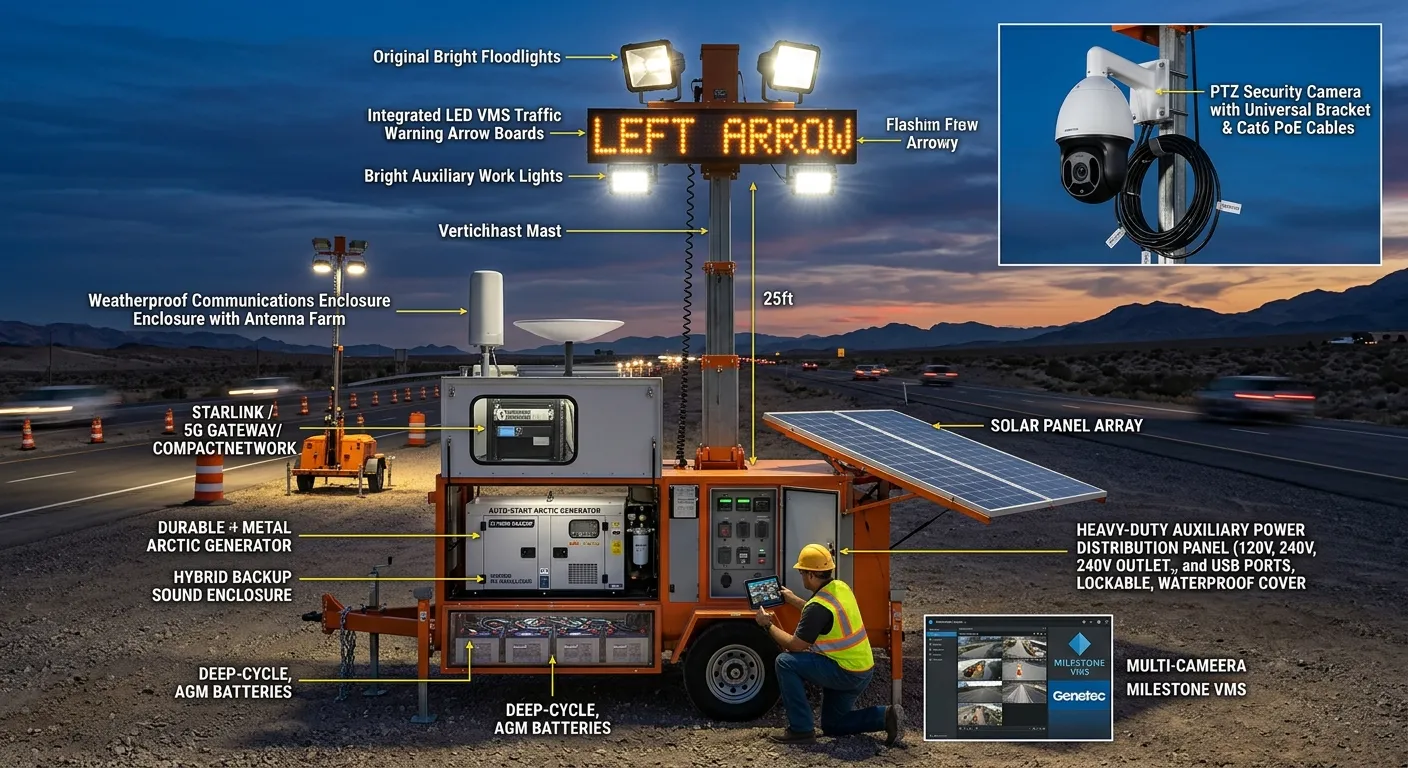 🔌 Multi-Functional Hybrid Solutions (Lighting + CCTV + Power)